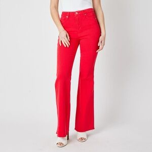 Judy Blue Women's Vivid Red Flare Jeans